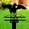 Personalized Horse Memorial Stake, Grave Marker, Horse Remembrance Stake, Horse Loss Gifts, Sympathy Sign, Garden Decor, Angel Wings