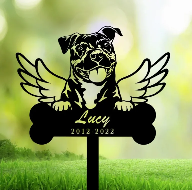 Personalized American Pit Bull Dog Memorial Stake, Metal Stake, Sympathy Sign, Pet Grave Marker, Remembrance Stake, Home Decor