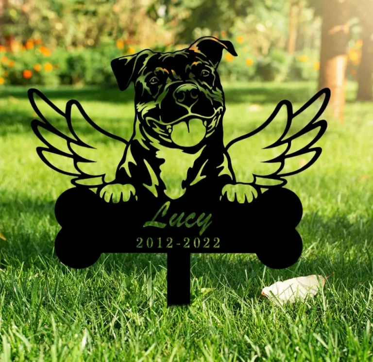 Personalized American Pit Bull Dog Memorial Stake, Metal Stake, Sympathy Sign, Pet Grave Marker, Remembrance Stake, Home Decor