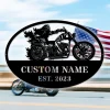 Personalized Motorcycle Wall Art, Custom Biker Name Sign, Motorcycle Metal Sign, Garage Decor, Motorcycle Decor, Motorcycle Lover Gift