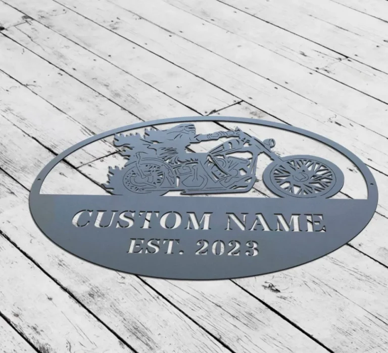 Personalized Motorcycle Wall Art, Custom Biker Name Sign, Motorcycle Metal Sign, Garage Decor, Motorcycle Decor, Motorcycle Lover Gift