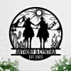 Custom Cowboy Cowgirl Couple Riding Horse Metal Wall Art, Romentic Family Name Sign, Home Decor For Couple's Room