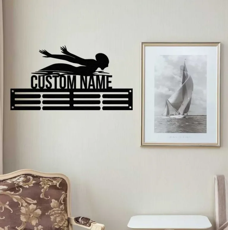 Custom Name Swimming Medal Hanger, Medal Holder Display Rack For Awards And Ribbons, Tiered Award Rack, Sports Medal Hanger
