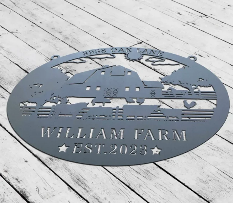 Personalized Farm Metal Sign, Custom Ranch Name Sign, Outdoor Hanging Metal Farm Decor, Gift For Farmer, Farm Name Sign Customized