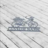 Custom Bicycle With Flowers Metal Wall Art, Bicycle Racing Lover, Bicycle Wall Decor, Bicycle Gift, Cyclist Name Sign, Bicycle Wall Art
