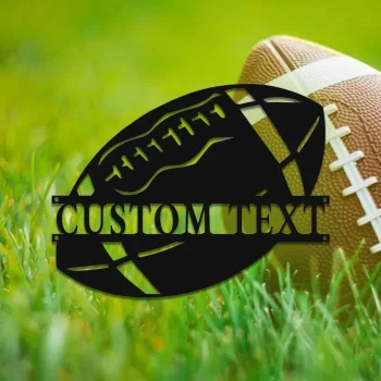 Custom Football Metal Wall Art Personalized Player Football Lover Sign Football Home Decor Kid Boy Girl Nursery Decoration Christmas Gift