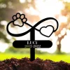 Custom Infinity Dog Memorial Stake With Heart And Paw, Metal Dog Memorial Marker, Metal Dog Garden Stake, Personalized Dog Name Yard Stake