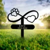 Custom Infinity Dog Memorial Stake With Heart And Paw, Metal Dog Memorial Marker, Metal Dog Garden Stake, Personalized Dog Name Yard Stake