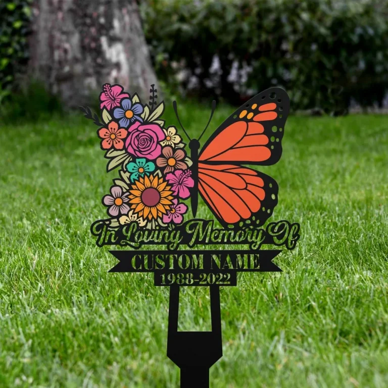 Personalized Memorial Stake Metal, Butterfly Garden Stakes, Loss Of Grandma, Mothers Day Grave Marker Outdoor, Those We Love Don't Go Away