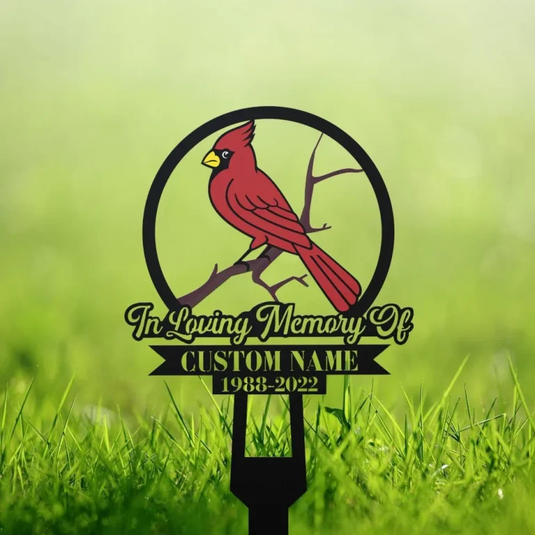 Personalized Memorial Stake Metal, Cardinals Appear, Cardinal Garden Stakes, Mothers Day Fathers Day Grave Marker Outdoor, Loss Of Loved One