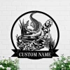 Custom Mom Child Alligator Metal Wall Art, Alligator, Personalized Crocodile Lover Name Sign, Home Decor Boy Girl Nursery Decor Mother Day