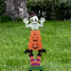 Halloween Metal Stacked Ghost, Halloween Ornaments, Halloween Gift, Frankenstein, Black Cat & Pumpkin Yard Stake Or Hanging Decor