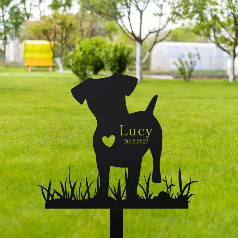 Custom Jack Russell Memorial Stake Sign, Pet Loss Gift, Sympathy Sign, Remembrance Stake, Pet Grave Markers Sign, Metal Sign With Stake, Dog
