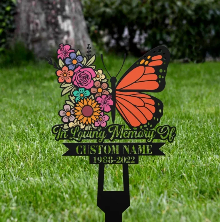 Personalized Memorial Stake Metal, Butterfly Garden Stakes, Those We Love Don't Go Away, Loss Of Grandma, Mothers Day Grave Marker Outdoor