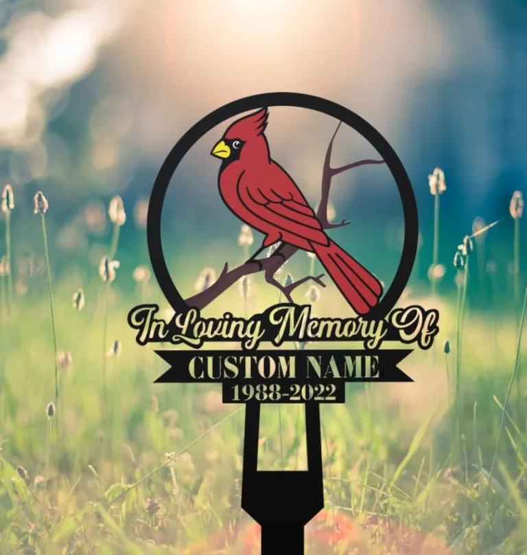 Cardinal Garden Stakes, Personalized Memorial Stake Metal, Cardinals Appear, Loss Of Loved One, Mothers Day Fathers Day Grave Marker Outdoor