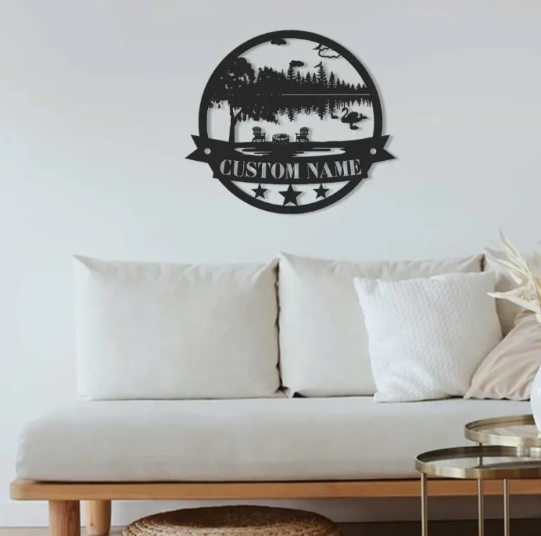 Personalized Lake House Metal Sign, Forest Lake Sign, Lake House Decor, Custom Lake House Name Sign, Outdoor Cottage Sign, Front Porch Decor