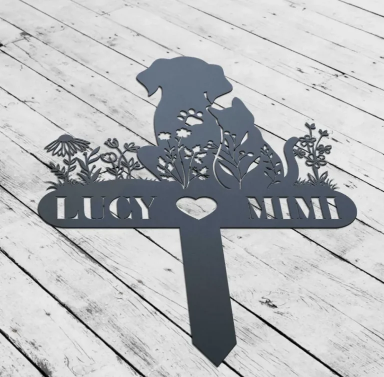 Custom Dog&cat Memorial Garden Stake, Personalized Grave Marker, Dog Cat Memorial Metal Sign, Yard Stake, Outdoor Dog Cat Garden Decor, Cemetery