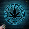 Personalized Marijuana Metal Sign With Led Lights, Custom Cannabis Name Metal Wall Art, Marijuana Decor, Smoker Gift, Birthday Gift, Man Cave