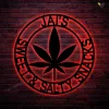 Personalized Marijuana Metal Sign With Led Lights, Custom Cannabis Name Metal Wall Art, Marijuana Decor, Smoker Gift, Birthday Gift, Man Cave