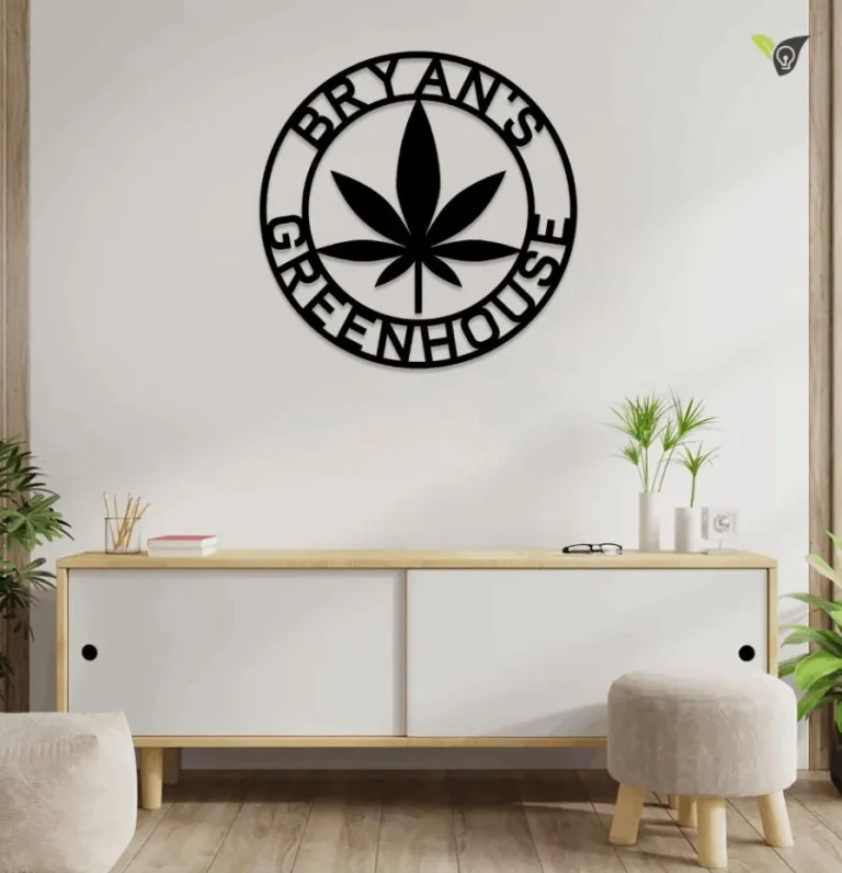 Personalized Marijuana Metal Sign With Led Lights, Custom Cannabis Name Metal Wall Art, Marijuana Decor, Smoker Gift, Birthday Gift, Man Cave