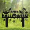 Happy Halloween Metal Driveway Sign With Stakes | Spooky Front Porch Decors | Outdoor Haunted House Decorations | Creepy Pumpkin Lawn Arts