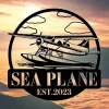 Custom Plane With Floats Metal Sign Art, Personalized Plane Metal Sign, Sea Plane Monogram, Pilot Gifts, Aviation Signs, Water Plane, Plane