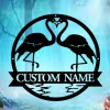 Custom Flamingo Metal Sign, Flamingo Metal Wall Art, Housewarming Gift, Wedding Gift, Metal Flamingos Sign, Birthday Gift, Wedding Sign