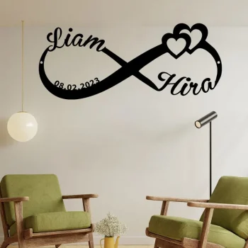 Personalized Wedding Gift For Couple, Custom Infinity Sign, Wedding Date Sign, Engagement Gift, Anniversary Gift, Wedding Decor
