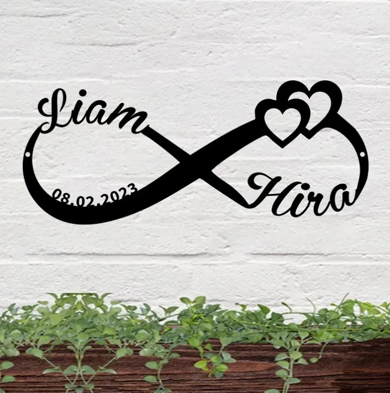 Personalized Wedding Gift For Couple, Custom Infinity Sign, Wedding Date Sign, Engagement Gift, Anniversary Gift, Wedding Decor