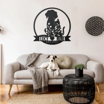Cat & Dog Heart Metal Wall Art Decor, Metal Wall Art, Housewarming Gift, Metal Sign, Pet Gift, Home Decoration, Cat Art, Cat Owner Gift