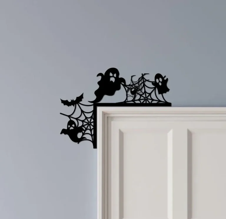 Halloween Door Corner With Spider Webs, Ghosts, And Bats, Perfect Touch Of Halloween Decor For Any Room, Left Or Right Side Available Decor