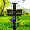 Custom Name Butterfly Memorial Metal Stake, Butterfly Name Sign, Garden Metal Stake, Sympathy Gift, Outdoor Grave Marker, Memorial Stake