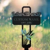 Custom Name Dragonfly Memorial Metal Stake, Dragonfly Name Sign, Garden Metal Stake, Sympathy Gift, Outdoor Grave Marker, Memorial Stake