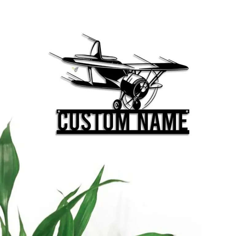 Custom Airplane Metal Wall Art Led Light Personalized Pilot Name Sign Home Decor Aircraft Hangar Decoration Airforce Housewarming Xmas Gifts