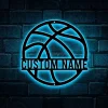 Custom Basketball Metal Wall Art Led Light Personalized Player Lover Sign Home Decor Kid Boy Girl Nursery Decoration Birthday Christmas Gift