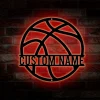 Custom Basketball Metal Wall Art Led Light Personalized Player Lover Sign Home Decor Kid Boy Girl Nursery Decoration Birthday Christmas Gift