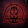 Personalized Wolf Monogram Metal Sign With Led Lights, Custom Wolf Monogram Metal Sign With Led Lights, Wolf Monogram Gifts Funny, Animal Gift