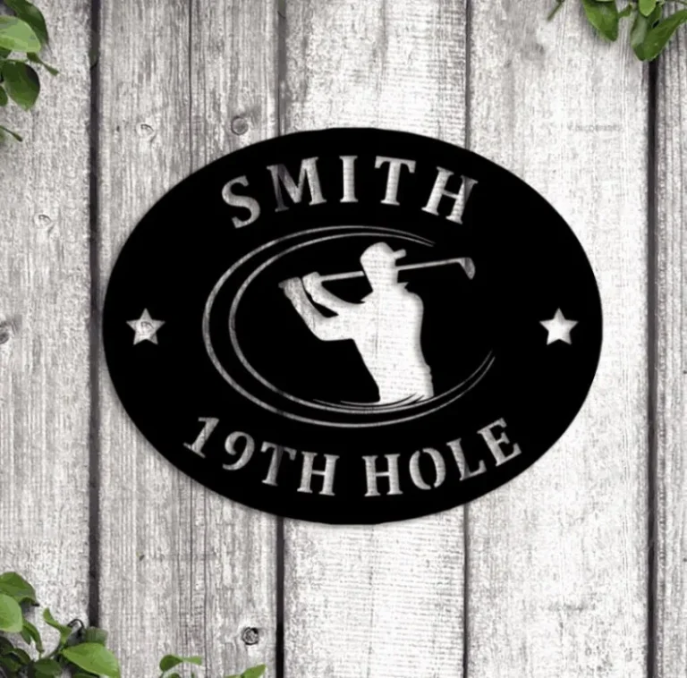 19th Hole Led Lights Metal Sign, Golf Gifts For Men, Personalized Golf Sign, Golf Mancave Sign, Golfer Gifts, Boyfriend Gift, Husband Gift