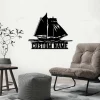 Custom Sailing Schooner Topsail Metal Sign Led Lights, Personalized Sailboat Name Sign Home Decor Cabin Lake Life Decoration Housewarming