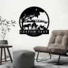 Custom Motocross Biker Cowgirl Couple Kiss Metal Sign Led Lights, Personalized Dirt Bike Name Sign Home Decor Motorcycle Horse Rider Xmas