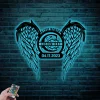 Custom Angel Wings Name Date Metal Sign Led Lights, Personalized Memorial Shadow Name Sign Home Decor Loving Memory Decoration Christmas