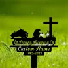 Personalized Biker Kneels At Cross Motobike Rider Memorial Stake, Metal Stake, Remembrance Stake, Sympathy Sign, Grave Marker, Biker Memorial