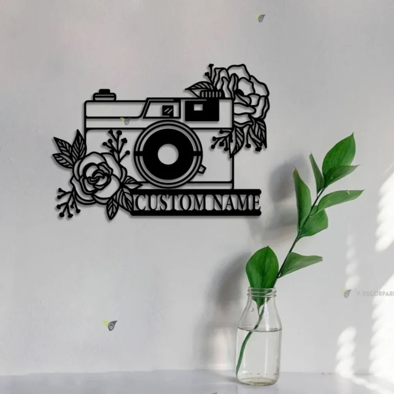 Custom Camera Metal Wall Art, Camera Wall Decor, Custom Photographer Metal Sign, Photo Studio Decor, Camera Metal Sign, Photography Lovers Gift