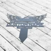 Custom Hot Rod With Wings Memorial Stake, Metal Stake With Solar, Sympathy Gift, Garden Sign, Grave Marker, Hot Rod, Dad Loss, Rememberance Sign