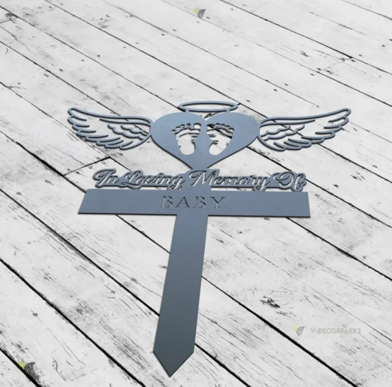 Custom Baby Loss Memorial Stake, Baby Footprint Memorial Stake, Baby Memorial Gift, Heart Garden Stake, Infant Loss Gift, Baby Loss Keepsake
