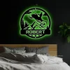 Personalized Riding Snowmobile Metal Wall Art With Led Lights, Man Riding Snowmobile Sign, Winter Game Sign, Snow Adventure Sign, Xmas Gift