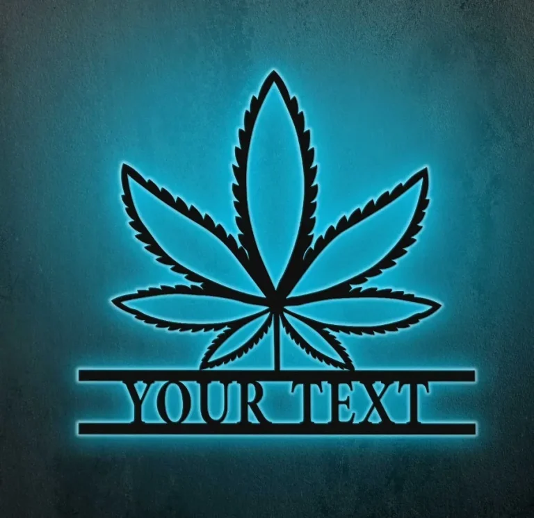 Personalized Weed Metal Wall Art With Lights, Marijuana Led Light Sign Decoration, Culture Smoking Cigarette, Custom Cannabis Sign Custom Gift For Him