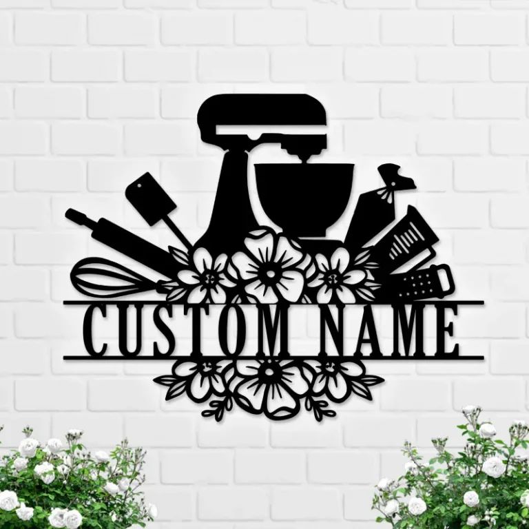 Personalized Baking Metal Wall Art, Custom Baker Name Sign Decoration Hanging For Home, Kitchen Decor Gift, Baking Sign, Baking Gift, Mom