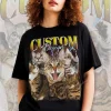 Custom Pet Photo, Pet Custom Vintage Washed Shirt, Custom Cat Vintage T-shirt, Dog Bootleg Retro 90s Tee, Pet Photo Memorial Shirt