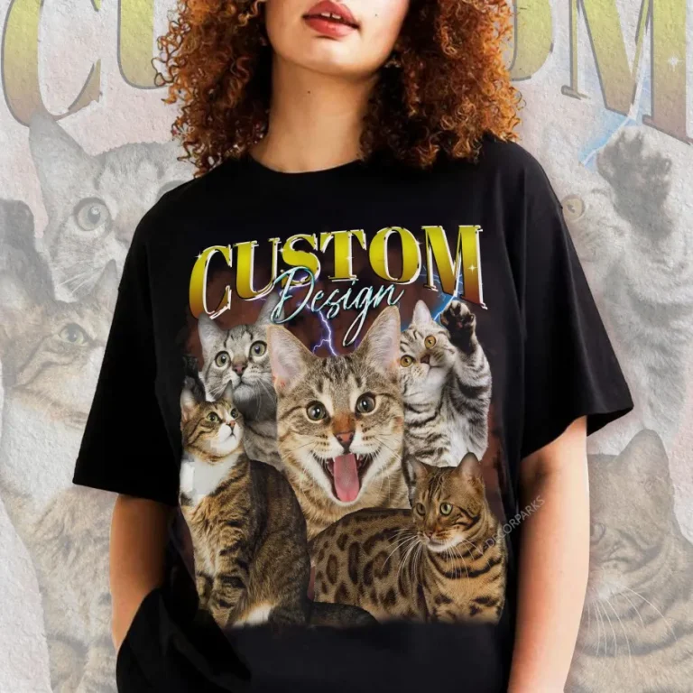 Custom Pet Photo, Pet Custom Vintage Washed Shirt, Custom Cat Vintage T-shirt, Dog Bootleg Retro 90s Tee, Pet Photo Memorial Shirt